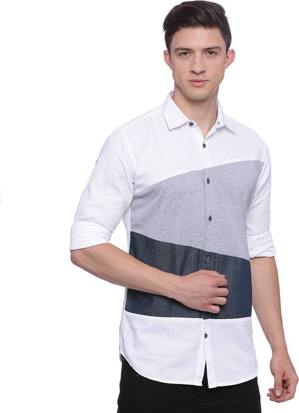 Campus Sutra Men's Striped Casual Multicolor Shirt
