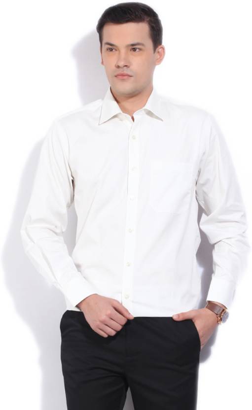 Louis Philippe Men&#39;s Solid Formal White Shirt - Buy White Louis Philippe Men&#39;s Solid Formal ...