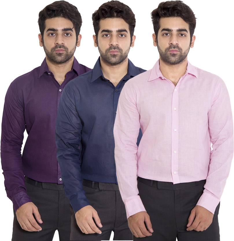 Deekshaclothing Men S Solid Casual Purple Shirt Buy Purple Dark