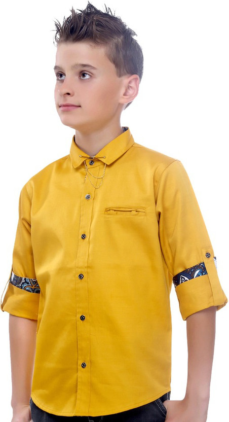Boys mustard yellow shirt clearance