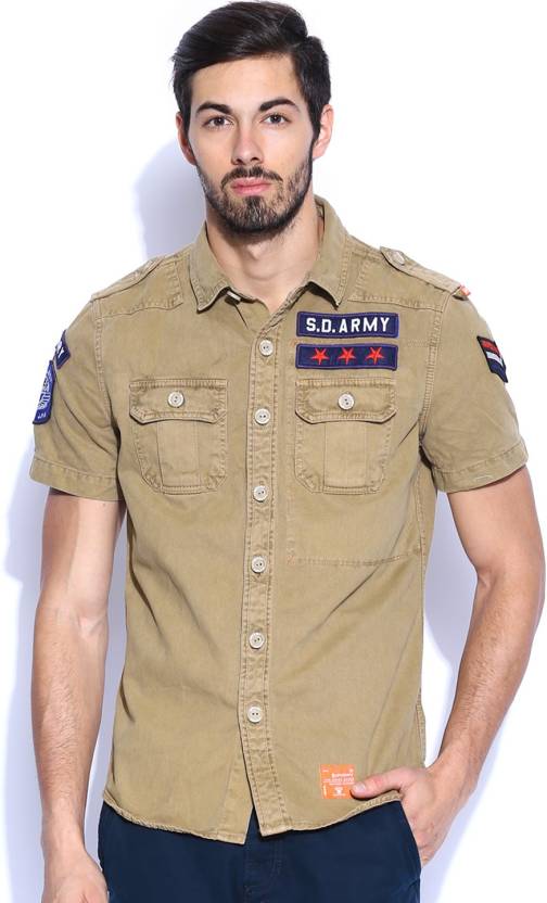 Superdry Men Solid Casual Brown Shirt - Buy Brown Superdry Men Solid Casual  Brown Shirt Online at Best Prices in India | Flipkart.com