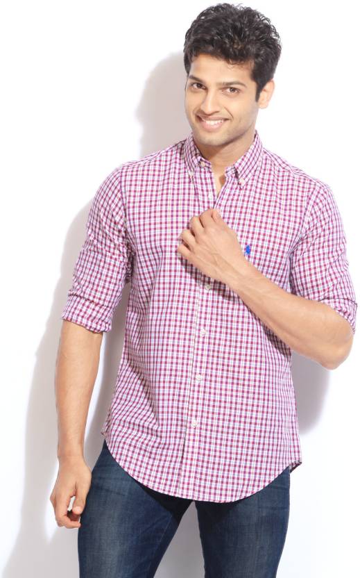Polo Ralph Lauren Men Checkered Casual Red, White Shirt - Buy DARK RED Polo  Ralph Lauren Men Checkered Casual Red, White Shirt Online at Best Prices in  India 
