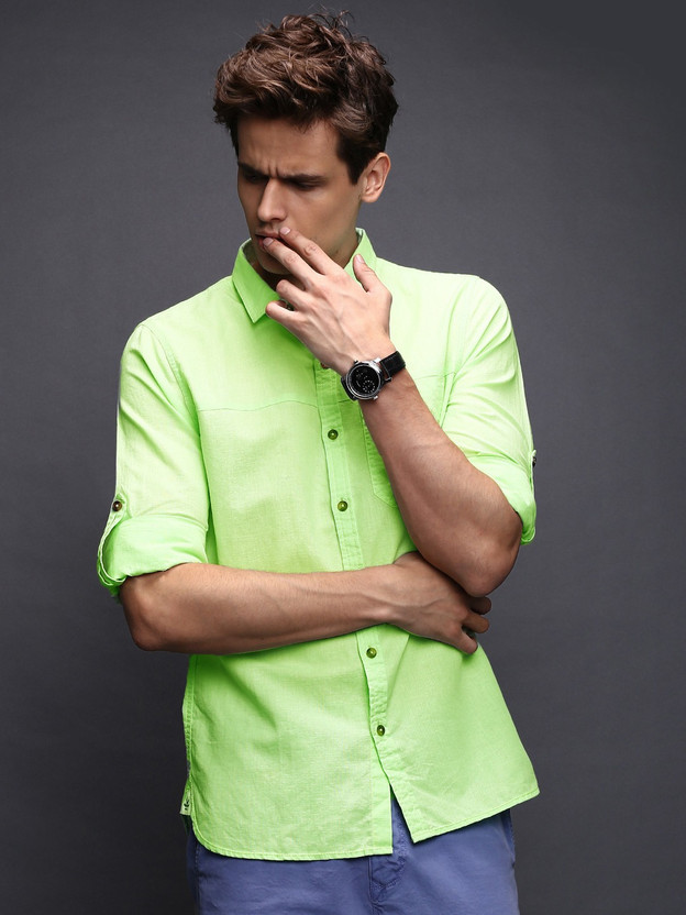 Mens neon green shirt clearance