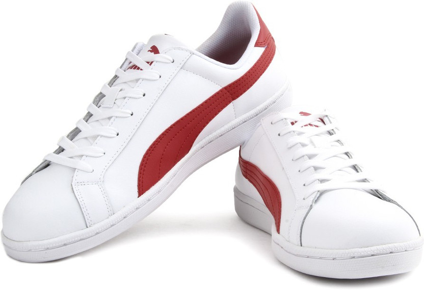 puma white red shoes