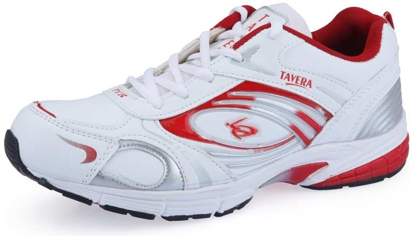 Red and white sports shoes Clearance