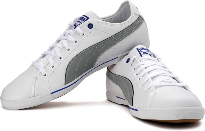 PUMA Benecio Drip For Men - Buy White, Limestone Gray, Dazzling Blue Color PUMA Benecio Leather Drip Sneakers For Online at Best Price - Shop Online for in