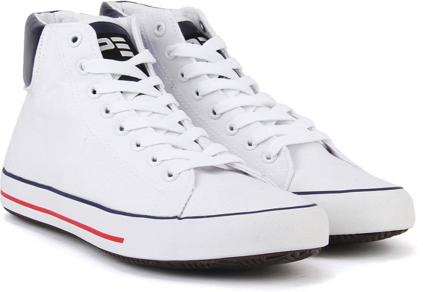 For 1409/-(53% Off) Peter England PE Mid Ankle Sneakers (White) at Flipkart