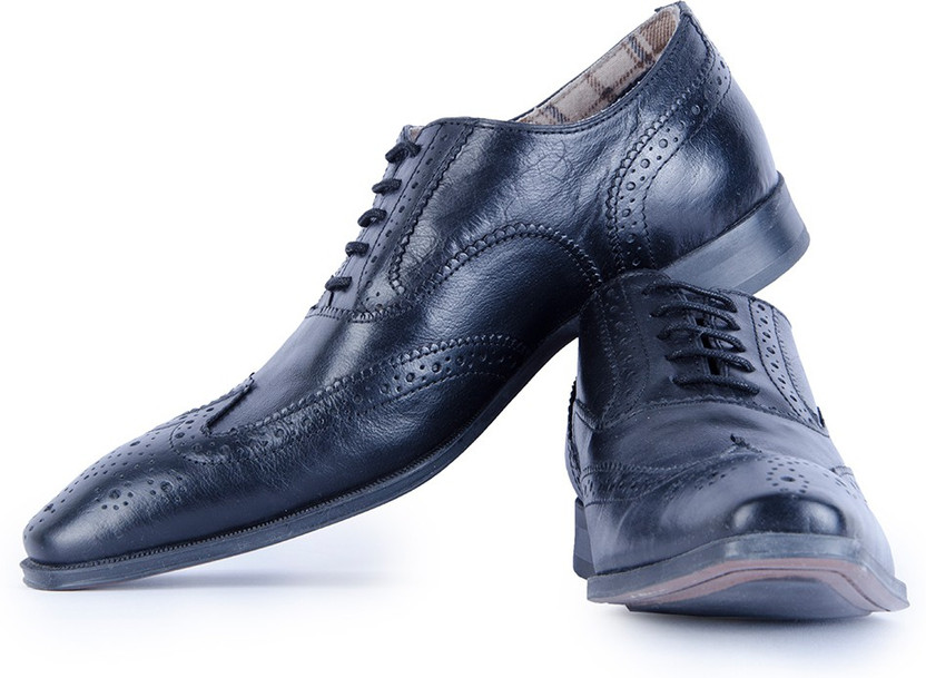 Burkley Black Pure Leather Oxford Shoes 