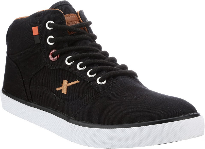 Sparx Stylish Black Canvas Shoes For 
