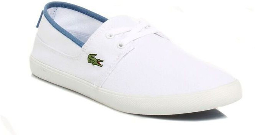 LACOSTE Mens White Marice Canvas Shoes 