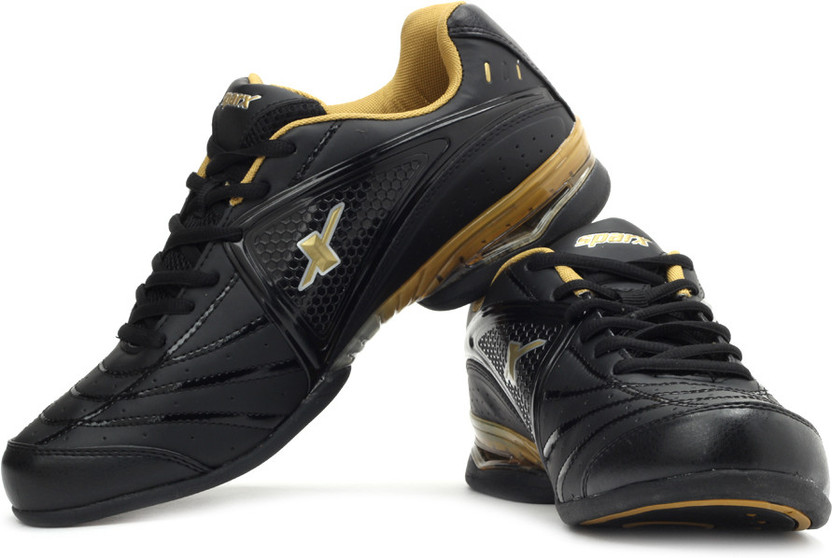 Sparx black golden shoes Clearance
