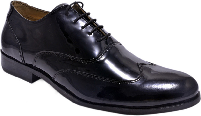 Mens Patent Leather Brogues Lace 