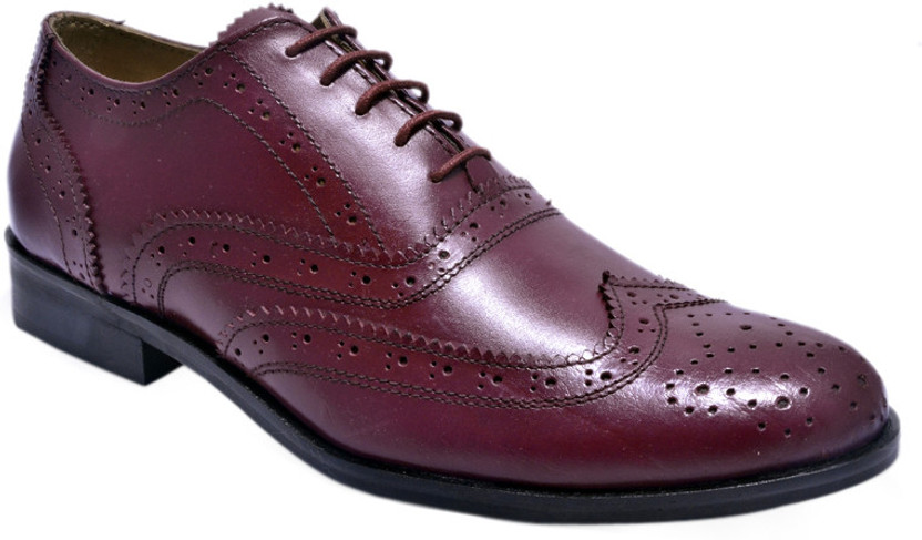 Cherry colour formal shoes
