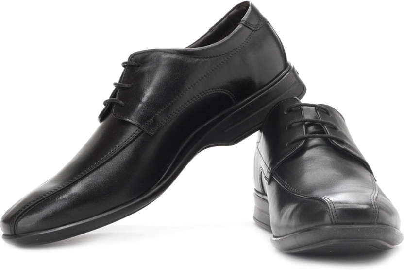 Mens Clarks Banfield Cap Black Leather Lace Up Shoes