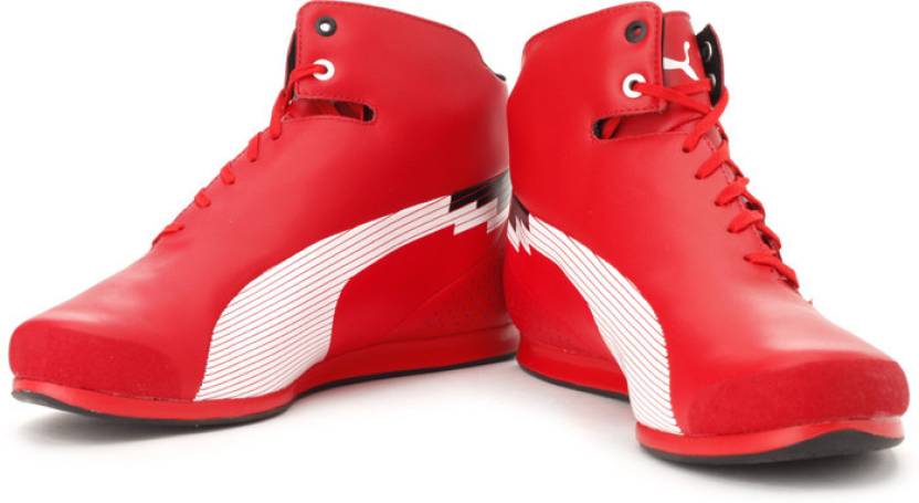 PUMA evoSPEEd F1 Mid Ferrari Motorsport Shoes For Men - Buy Rosso Corsa, White Color PUMA evoSPEEd F1 Mid Ferrari Motorsport Shoes For Men Online at Best Price - Shop Online