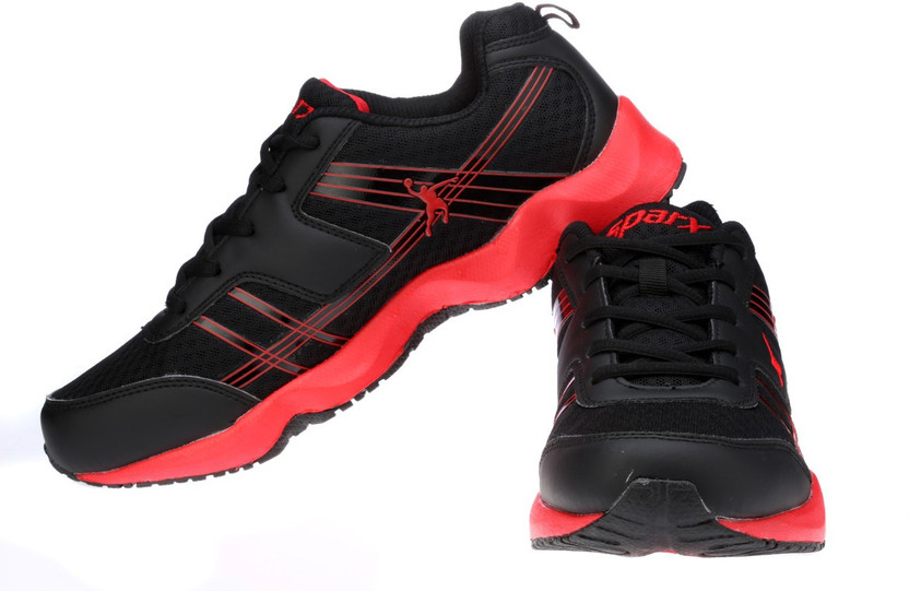 Sparx Trendy Black Red Badminton Shoes 