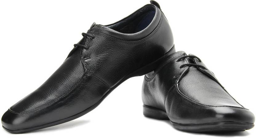 louis philippe black lace up shoes