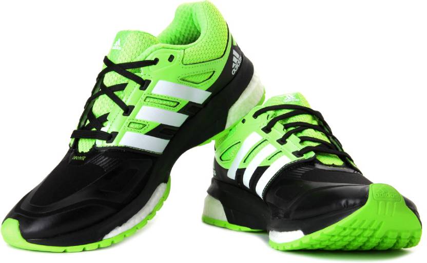 ADIDAS Response Boost Techfit M Running Shoes For Men - Black, White, Green Color ADIDAS Response Boost Techfit M Running Shoes For Men Online at Best Price - Shop Online