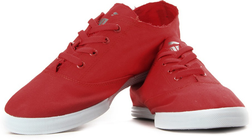 puma red canvas shoes