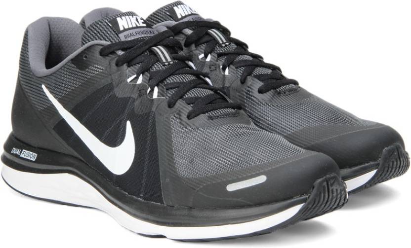 NIKE DUAL FUSION Running For Men - BLACK / WHITE-DARK GREY / GRIS FONCE / BLANC Color NIKE DUAL FUSION Running Shoes For Men Online at Best Price -