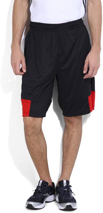 Adidas Solid Men's Black, Red Sports Shorts
