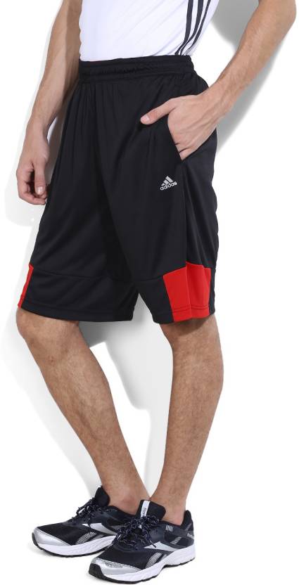 Adidas Solid Men's Black, Red Sports Shorts