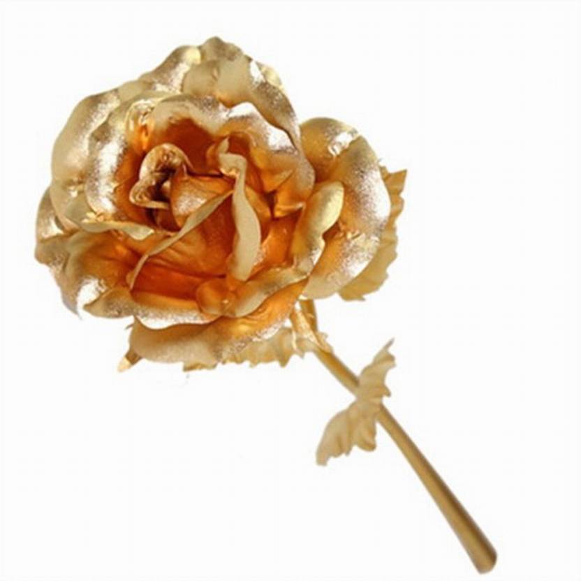 Jem Jewellers 24 Carat Gold Dipped Rose Decorative Showpiece 26 Cm Jem Jewellers 24 Carat Gold Dipped Rose Decorative Showpiece 26 Cm