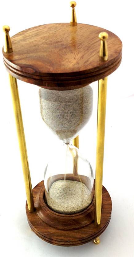 artshai 10 minute wood and brass hourglass sand timer decorative