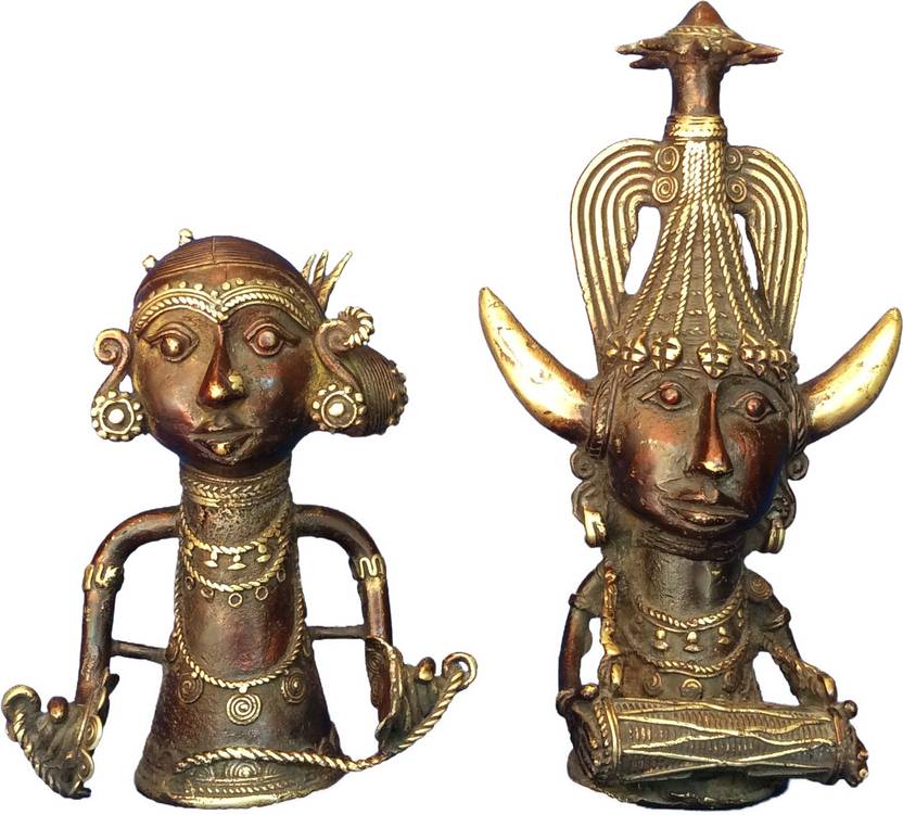 Art Antiqua Dhokra Art Tribal Musicians Decorative Showpiece 23.5 cm