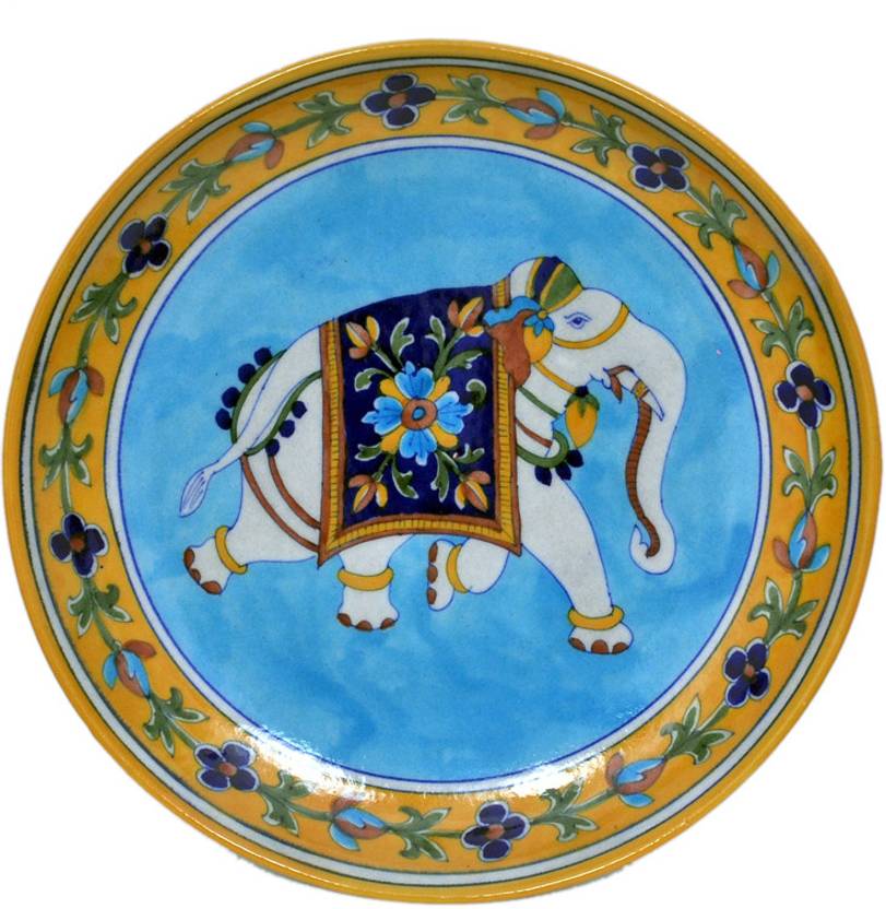 Page Large Vertical At Vaah Blue Pottery Wall Decor Plate Elephant Decorative Showpiece 5 Cm