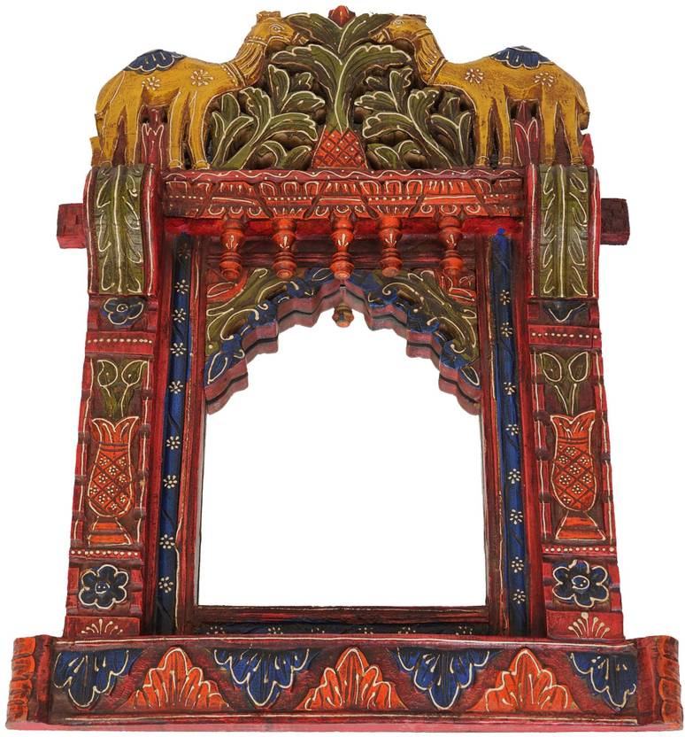 Exotic India Decorated Framed Mirror For Dressing Table