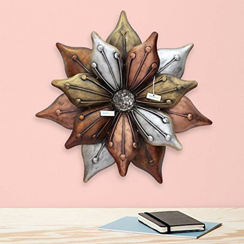 Collectible India Handmade Large Iron Sun Flower Wall Hanging