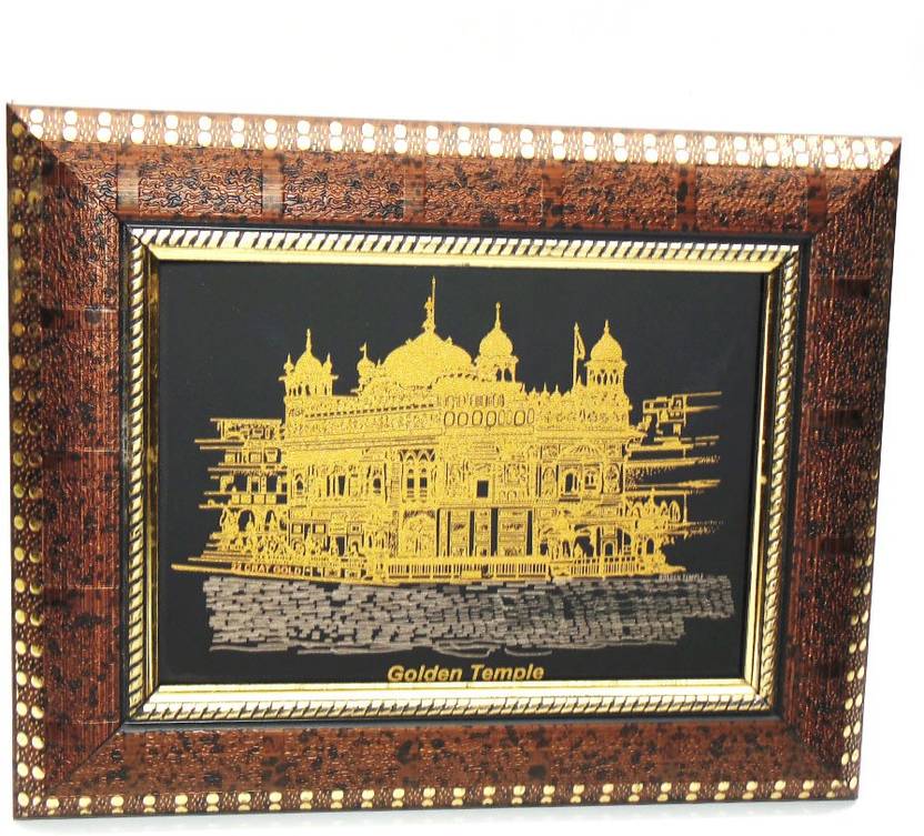 Esoft 22ct Gold Plating Golden Temple Frame Decorative Showpiece Esoft 22ct Gold Plating Golden Temple Frame Decorative Showpiece 20 Cm Wooden Multicolor
