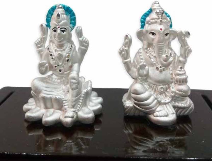 PURAN 999 Pure Silver Idol Lakshmi Ganesh (Divine Gift in Air Proof ...