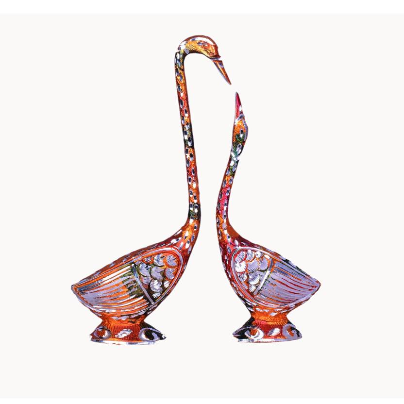 Brk Handicraft Lovely Swan Couple Home Decor Gift Item Decorative Showpiece 28 Cm