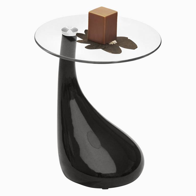 Rej Interio Vegas Glass Corner Table In India Rej Interio Vegas Glass Corner Table Finish Color Black