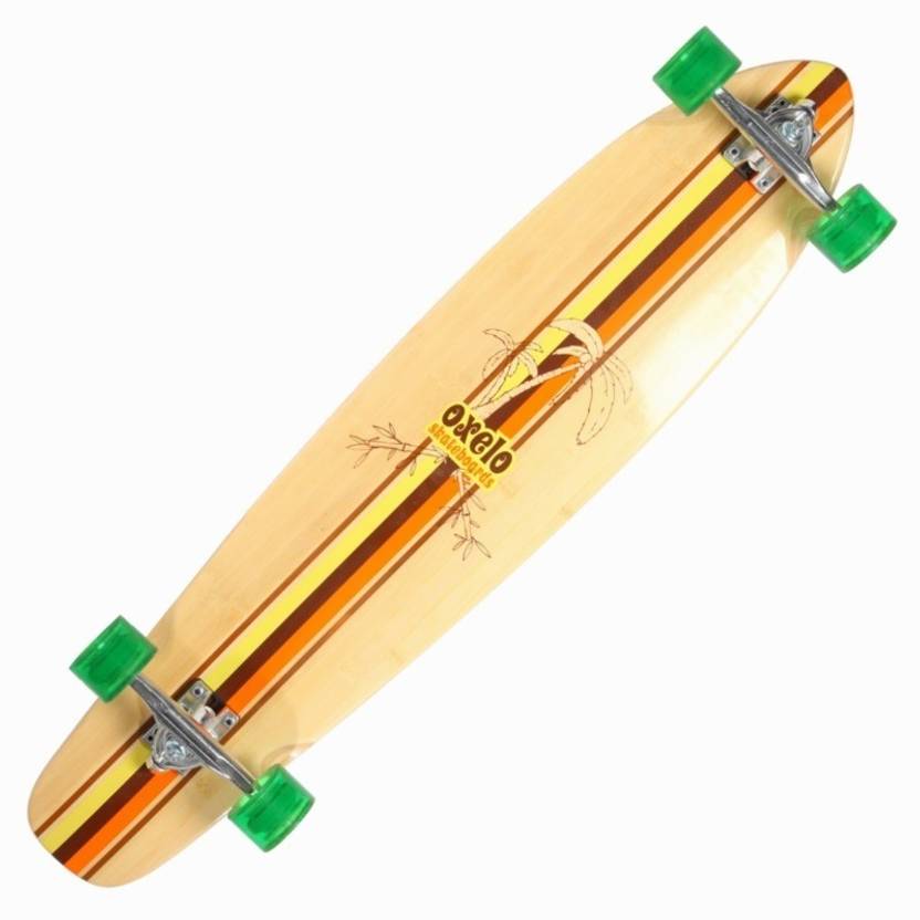 Oxelo by Decathlon Hawaii Bamboo Longboard 31 inch x 8 inch Skateboard