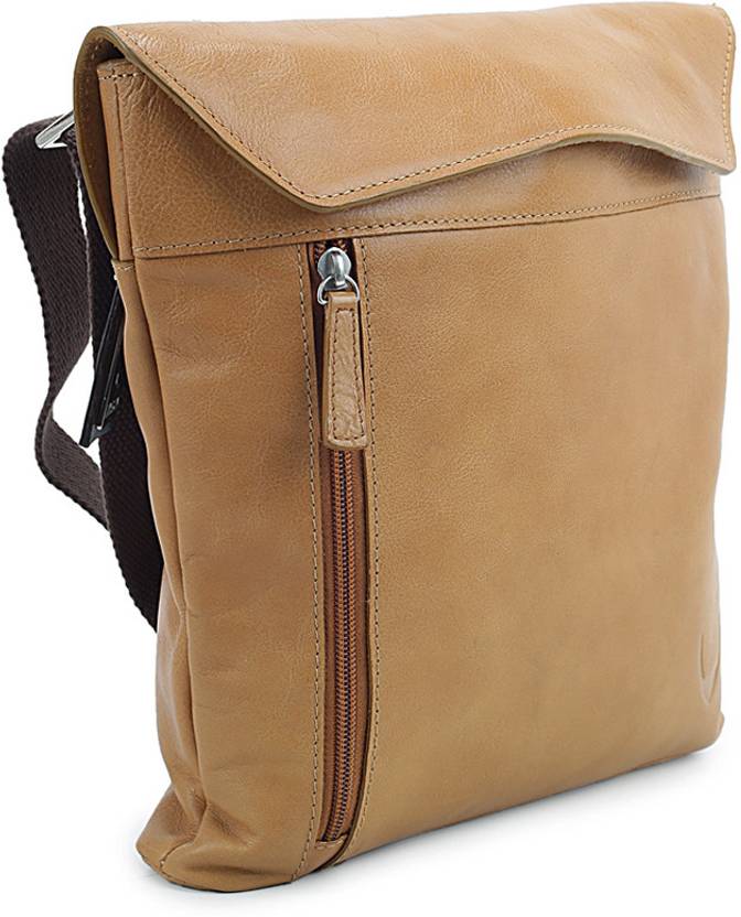 Hidesign Women Casual Tan Genuine Leather Sling Bag Honey Price in