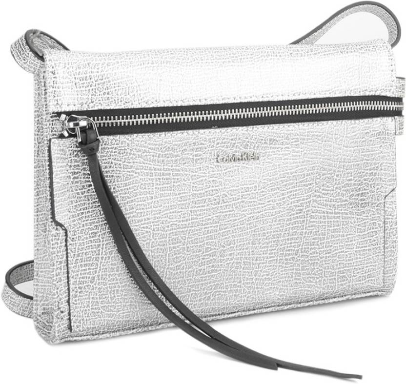 Calvin Klein White, Silver Sling Bag 040 - Price in India 