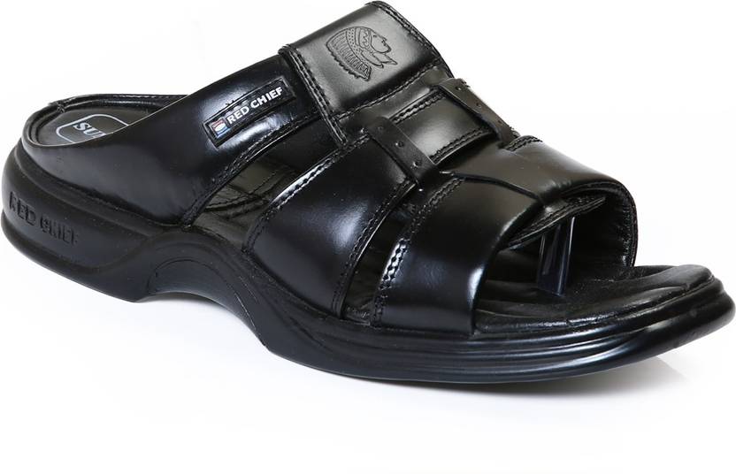 red chief black slippers