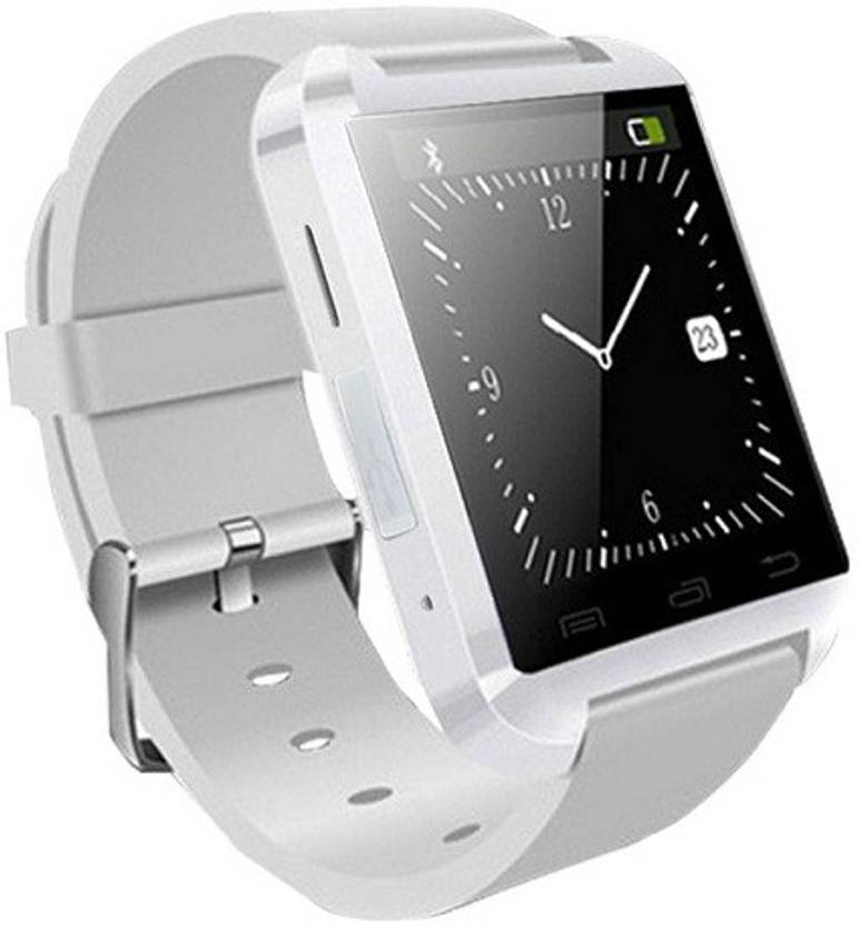 persona u8 white Bluetooth Notification Smartwatch (White Strap) 