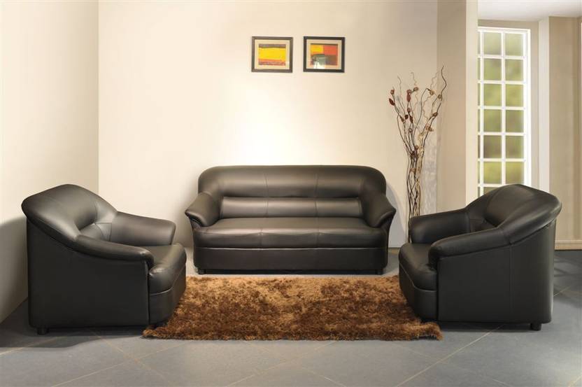 Ewood Leatherette 3 1 Black Sofa Set Price In India Ewood Leatherette 3 1 Black Sofa Set Home Furniture