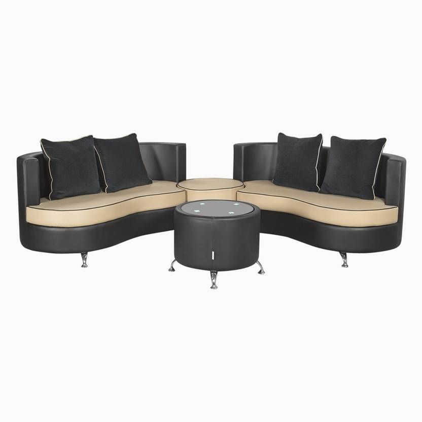 Godrej Interio ATHENA PLUS in S1n Lth BlackB Leatherette 2 + 2 BeigeBlack Sofa Set Price in