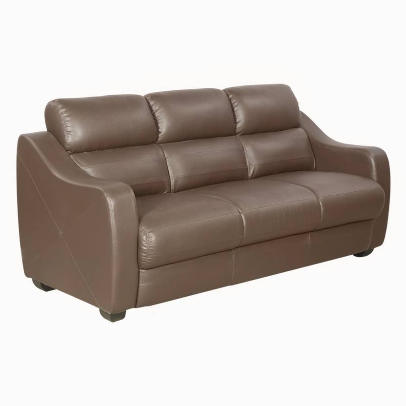 Godrej Interio VIDA 3st in S1n Leather Burgd Leatherette 3 Seater Sofa