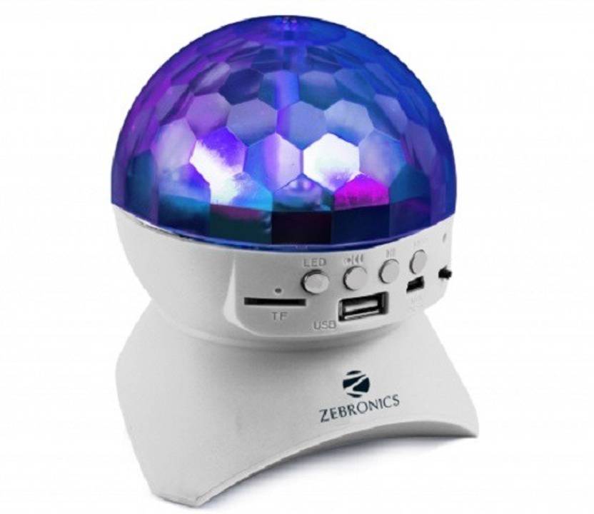 Zebronics bluetooth portable speaker disco Portable Bluetooth Mobile/Tablet Speaker (White, 1 Channel) 