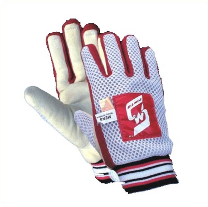 SM Swagger Batting Gloves (Men, White, Red)