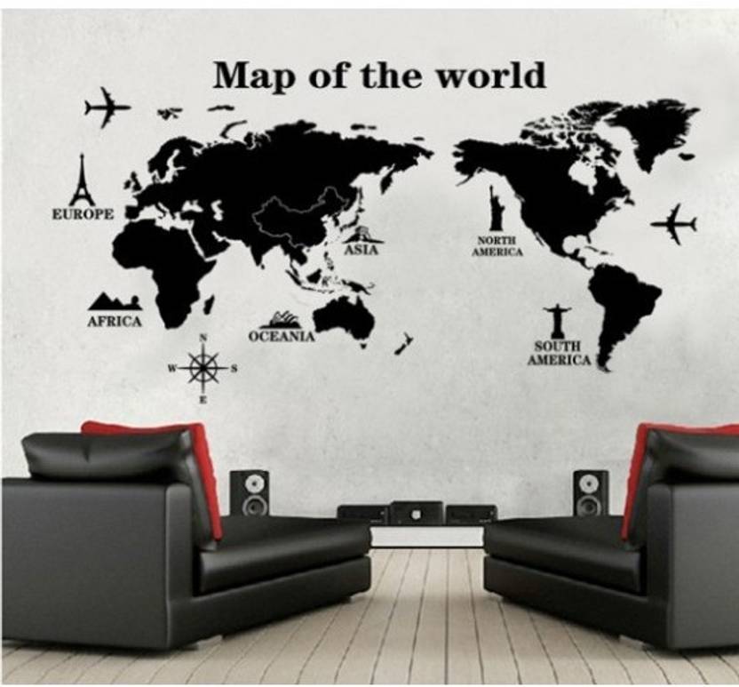 oren empower map of the world decorative wall sticker price in india