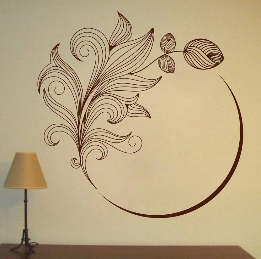 creatick Studio Flower Swirl Wall Decal Small Self Adhesive Sticker