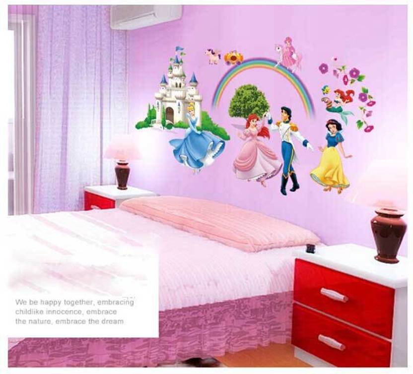 oren empower new design of cute princess wall sticker price in india