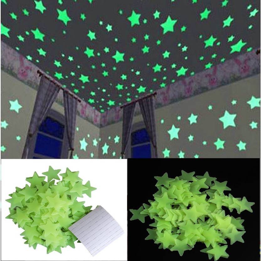 Stickonn Small Green Colour Fluorescent Glow In The Dark Star Wall Stickonn Small Green Colour Fluorescent Glow In The Dark Star Wall Sticker